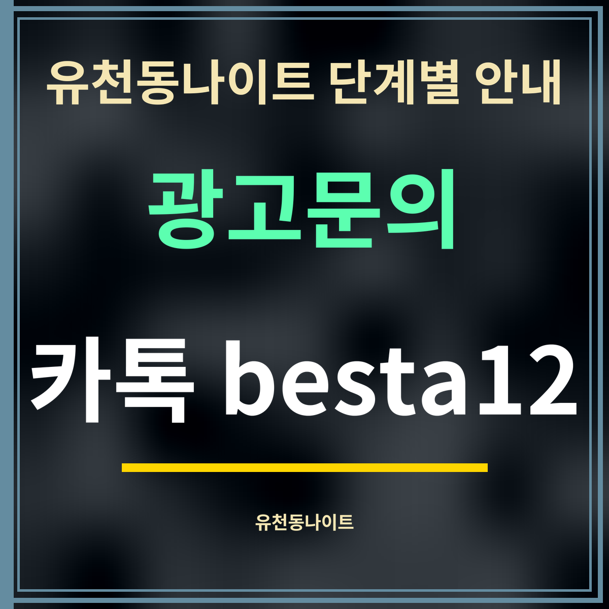 유천동나이트 단계별 안내 · 광고문의 · 카톡 besta12